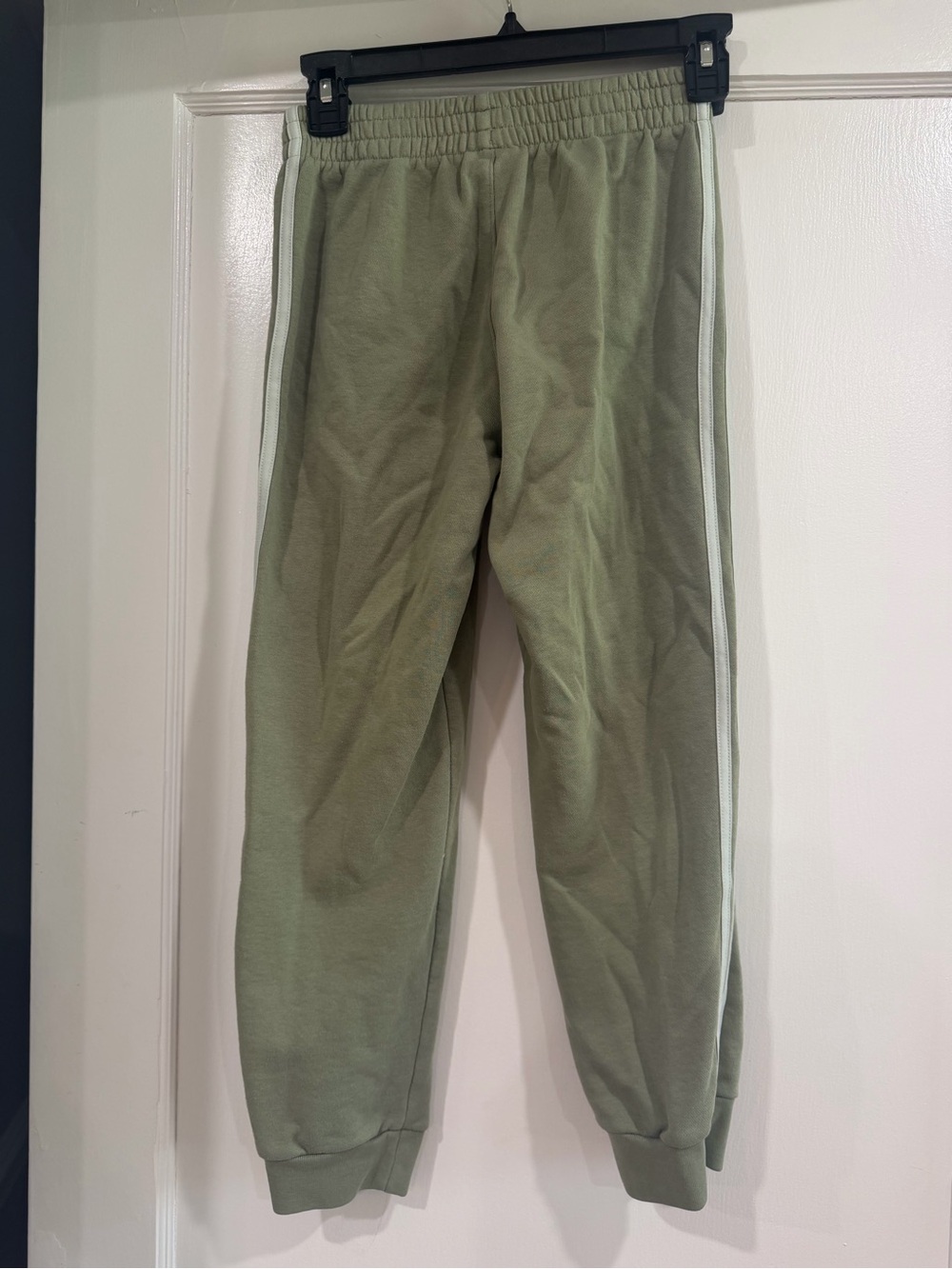 adidas Kids Olive Green Jogger Pants with White Three Stripes M - Picture 5 of 7